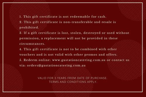 Gustation Catering Gift Cards